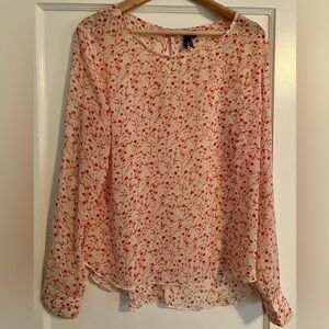 Semi-sheer floral tunic